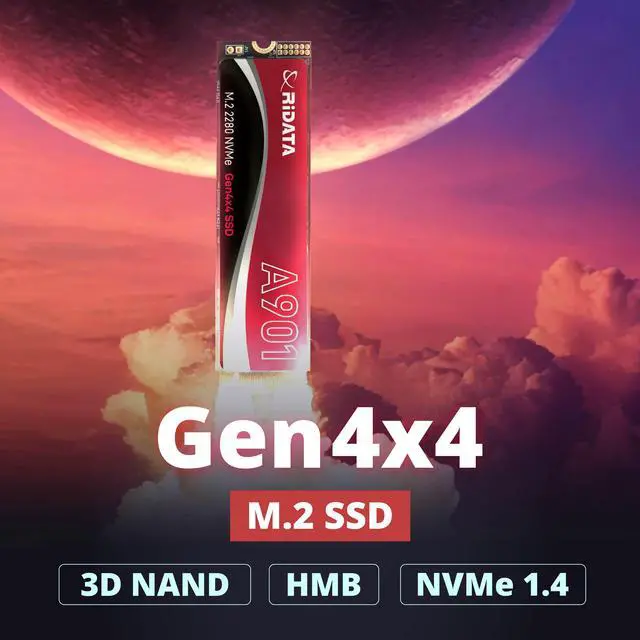Alt view image 2 of 7 - RiDATA A901 1TB SLC Cache NVMe 1.4 PCIe Gen 4x4 M.2 2280 SSD Internal Solid State Drive 3D NAND R/W Speed Upto 7400/6400 MB/s HMB 3D Cooling Technology Compatible with PS5 Storage for Gaming Upgrade