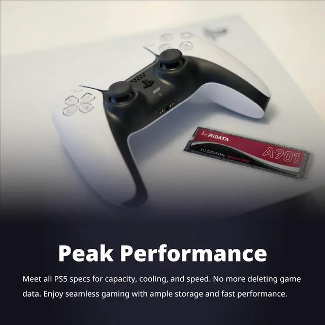 Alt view image 5 of 7 - RiDATA A901 1TB SLC Cache NVMe 1.4 PCIe Gen 4x4 M.2 2280 SSD Internal Solid State Drive 3D NAND R/W Speed Upto 7400/6400 MB/s HMB 3D Cooling Technology Compatible with PS5 Storage for Gaming Upgrade