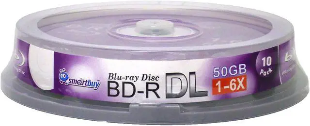 Main image of Smartbuy 6X BD-R DL 50GB Dual Layer Logo Top Video Audio Photo Data Recordable Disc
