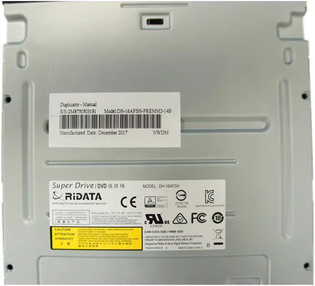 Alt view image 2 of 3 - Ridata Super Black 16X SATA Internal CD/DVD/RW DVD DL Dual Layer Optical Disc Drive Burner Recorder