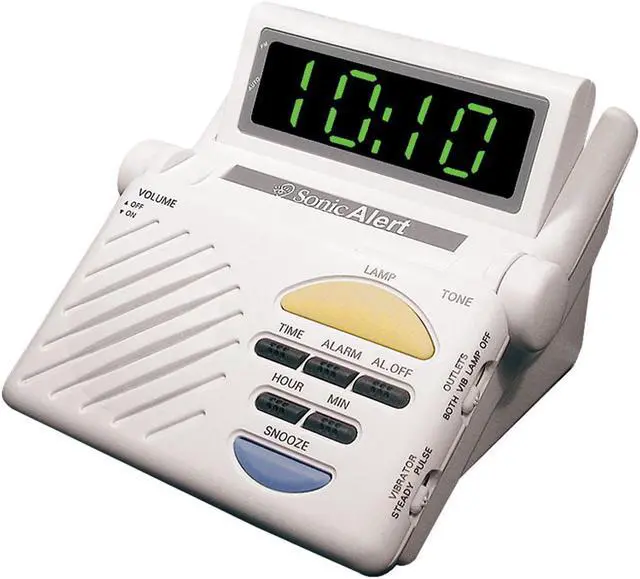 Alt view image 8 of 8 - Sonic Boom Alarm Clock with Plug Outlet for Lamp Built-In Receiver