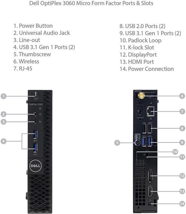 Alt view image 7 of 7 - Dell OptiPlex 3060 Micro All-in-One with Dell 22" 1920 x 1080 Monitor Desktop PC- 8th Gen Intel Six Core i7-8700T 2.4 GHz 8 GB DDR4 128 GB M.2 SSD + 1TB SSD WiFi BT Windows 11 Pro