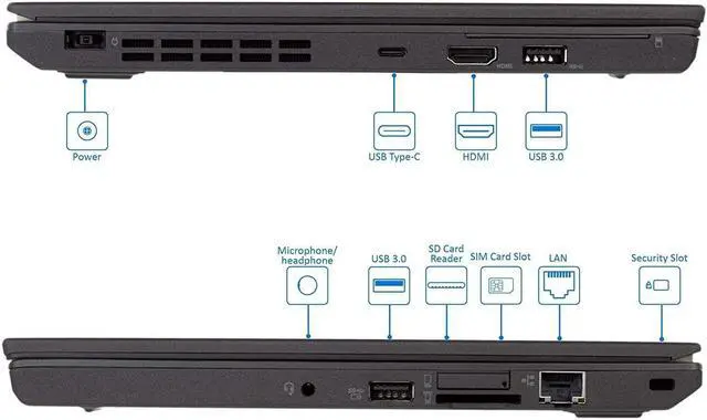 Alt view image 7 of 7 - Lenovo ThinkPad x270 12.5" HD 1366 x 768 Ultrabook Notebook – 8th Gen Intel Core i5-6300U 512 GB SSD 16GB DDR4 RAM Webcam Windows 10 Pro