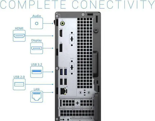 Alt view image 5 of 7 - Dell OptiPlex 3080 SFF Desktop - 10th Gen Intel Quad-Core (4 Cores) i3-10105 up to 4.40GHz 32 GB DDR4 1TB DVD-R WiFi/BT Windows 11 Pro