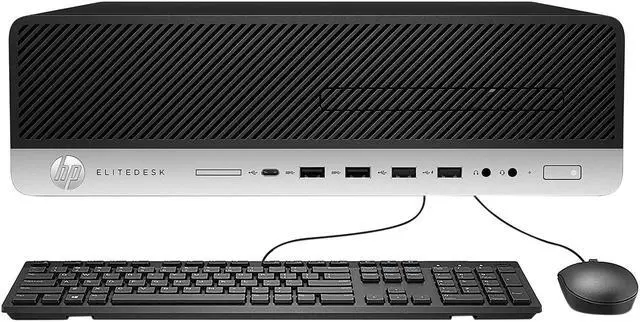 Alt view image 2 of 6 - HP EliteDesk 800 G4 SFF Desktop with HP 24" IPS Full HD 1920 x 1080 borderless Monitor - 8th Gen Intel Hexa-Core i5-8500 up to 4.10 GHz 8 GB DDR4 256 GB M.2 SSD + 1TB SSD DVD-R WiFi/BT Windows 10 Pro