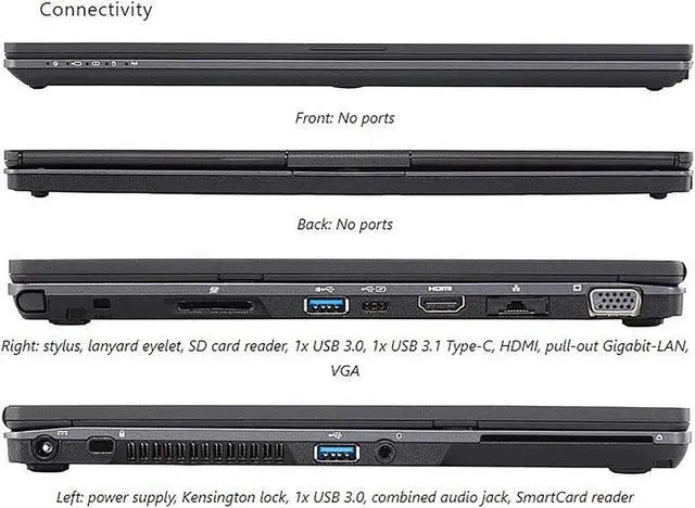 Alt view image 6 of 6 - Fujitsu LifeBook T938 13" FHD 1920 x 1080 Touchscreen 2-in-1 Flip Design Convertible Notebook - 8th Gen Intel QUAD Core i5-8250U 512 GB SSD 16GB DDR4 RAM Wi-Fi BT Webcam Windows 10