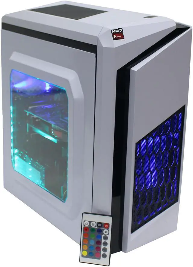 Alt view image 2 of 6 - Custom PRC RGB DIY AMD Gaming PC AMD A12-9800 Quad Core 3.8Ghz 16GB Crucial Ballistix DDR4 RAM 120GB SSD 1TB HD GeForce GTX 650 2GB GDDR5 128-Bit HDMI WiFi LG DVD-RW Windows 10 Pro