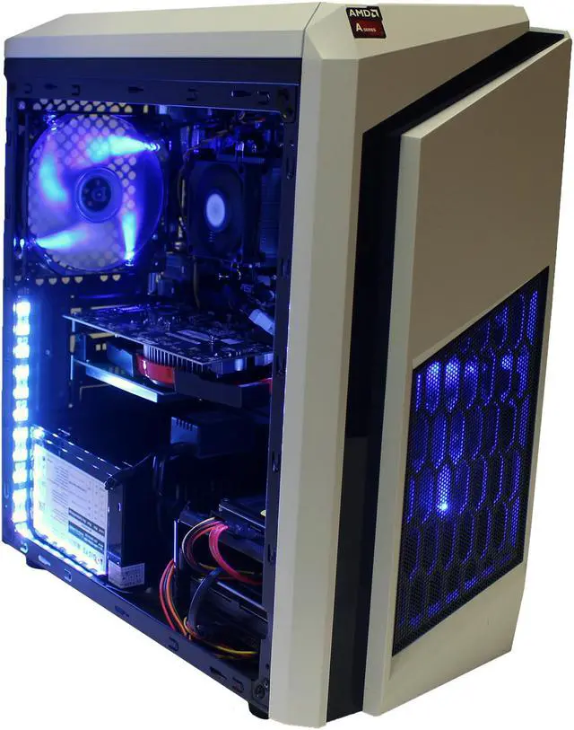 Alt view image 6 of 6 - Custom PRC RGB DIY AMD Gaming PC AMD A12-9800 Quad Core 3.8Ghz 8GB Crucial Ballistix DDR4 RAM 120GB SSD 2TB HD GeForce GTX 650 2GB GDDR5 128-Bit HDMI WiFi LG DVD-RW Windows 10 Pro