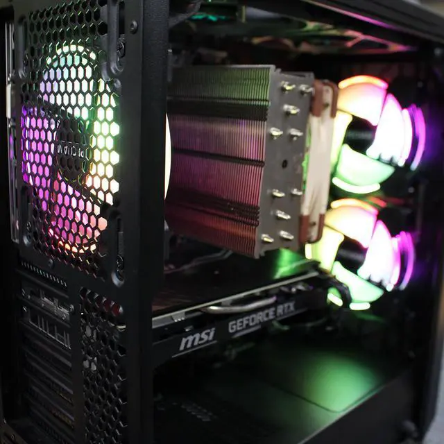 Alt view image 5 of 7 - Custom PRC 1440P/4K Gaming Desktop PC Intel Core i5 9th Gen 9600K 3.7GHz 6-Core Processor MSI NVIDIA GeForce RTX 2060 6GB GDDR6 32GB DDR4-3200 RAM 1TB SSD + 1TB HDD Wi-Fi Bluetooth Windows 10 Pro