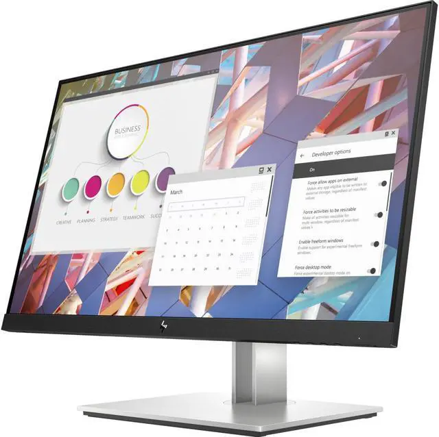Alt view image 3 of 7 - HP E24u G4 24" Full HD 1920 x 1080 USB Type-C IPS HDMI, DisplayPort Monitor Grade A