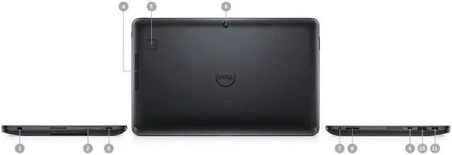 Alt view image 4 of 5 - Dell Latitude 11 5175 Series 10.8" Tablet Notebook (2-in-1) FHD 1920 x 1080 Touchscreen –  Intel Core M5-6Y57 128 GB SSD 4GB DDR4 RAM Webcam Windows 10 Home