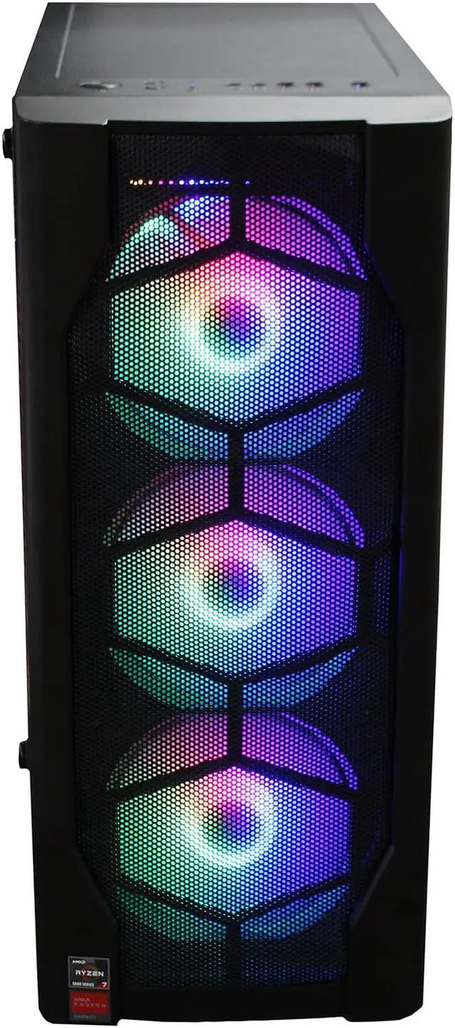 Alt view image 2 of 6 - Custom Built PRC AMD Ryzen Vega Gaming Desktop PC AMD Ryzen 7 5700G 3.8GHz 8-Core Processor Vega 8 Graphics 16GB DDR4 RAM 256GB Solid State Drive Wi-Fi Windows 10 Professional