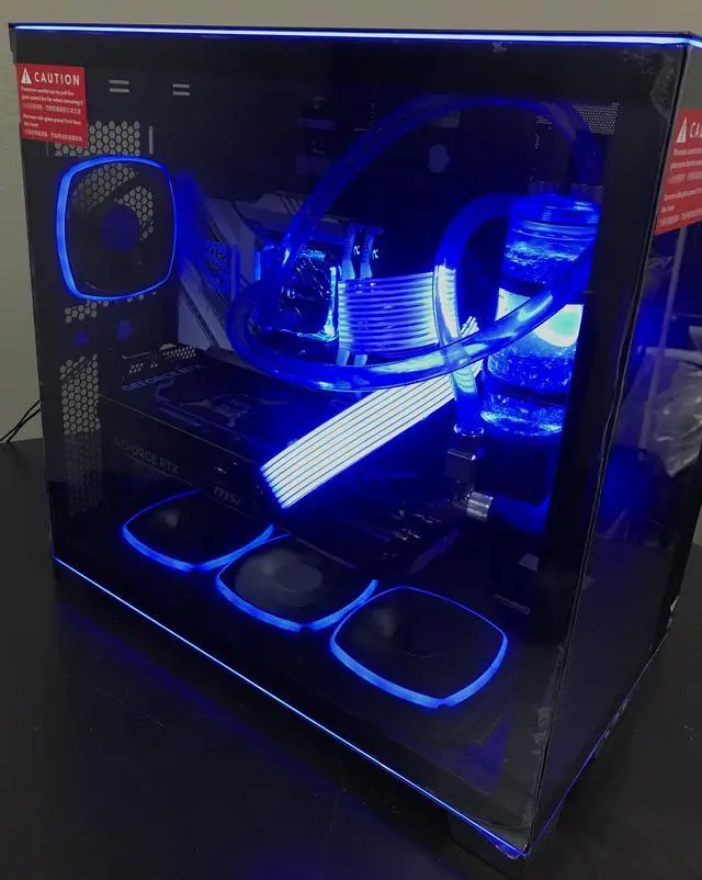 Alt view image 3 of 7 - PRC Ultimate Water-Cooled Gaming Desktop PC i9-13900K 3.0GHz 24-Core 32GB DDR5 4TB NVMe SSD 10TB HDD NVIDIA GeForce RTX 4080 16GB GDDR6X Wi-Fi Bluetooth Windows 11 Home