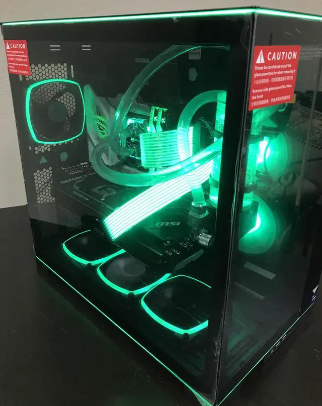 Alt view image 5 of 7 - PRC Ultimate Water-Cooled Gaming Desktop PC i9-13900K 3.0GHz 24-Core 32GB DDR5 4TB NVMe SSD 10TB HDD NVIDIA GeForce RTX 4080 16GB GDDR6X Wi-Fi Bluetooth Windows 11 Home