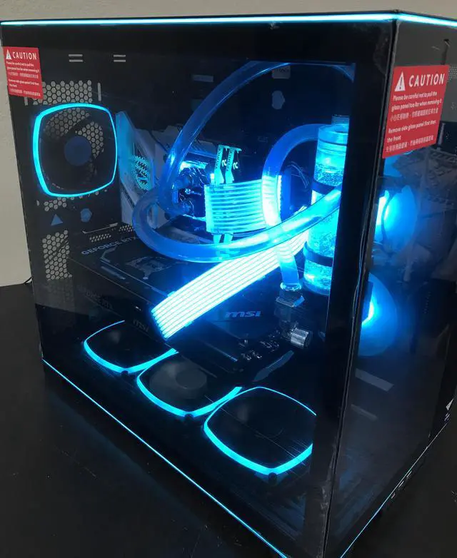 Alt view image 4 of 7 - PRC Ultimate Water-Cooled Gaming Desktop PC i9-13900K 3.0GHz 24-Core 32GB DDR5 4TB NVMe SSD 10TB HDD NVIDIA GeForce RTX 4080 16GB GDDR6X Wi-Fi Bluetooth Windows 11 Home