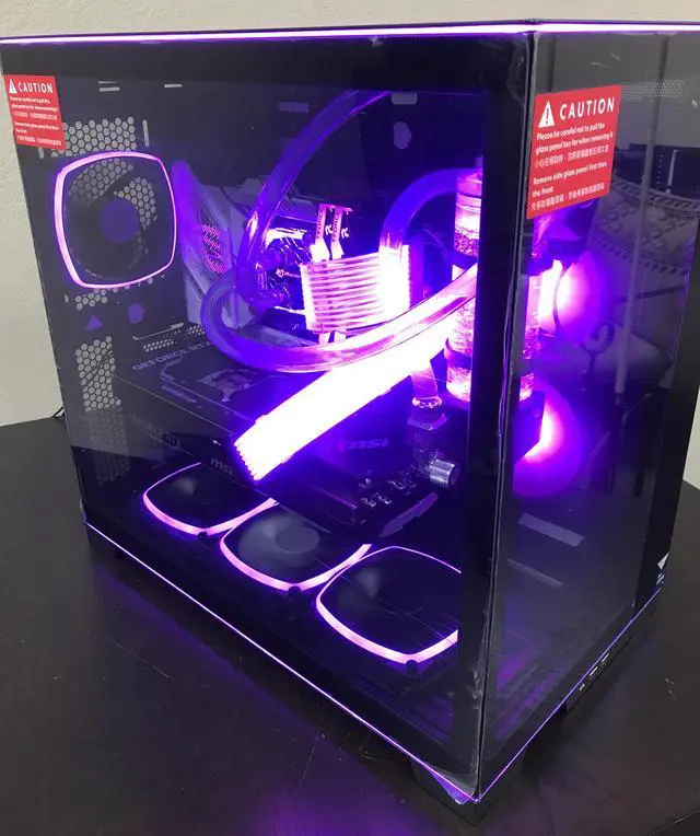 Alt view image 6 of 7 - PRC Ultimate Water-Cooled Gaming Desktop PC i9-13900K 3.0GHz 24-Core 32GB DDR5 4TB NVMe SSD 10TB HDD NVIDIA GeForce RTX 4080 16GB GDDR6X Wi-Fi Bluetooth Windows 11 Home
