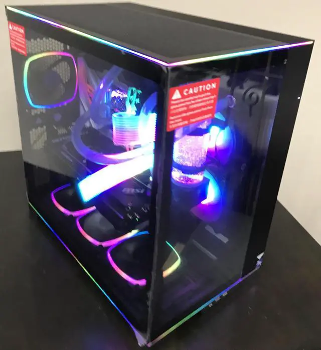 Alt view image 7 of 7 - PRC Ultimate Water-Cooled Gaming Desktop PC i9-13900K 3.0GHz 24-Core 32GB DDR5 4TB NVMe SSD 10TB HDD NVIDIA GeForce RTX 4080 16GB GDDR6X Wi-Fi Bluetooth Windows 11 Home