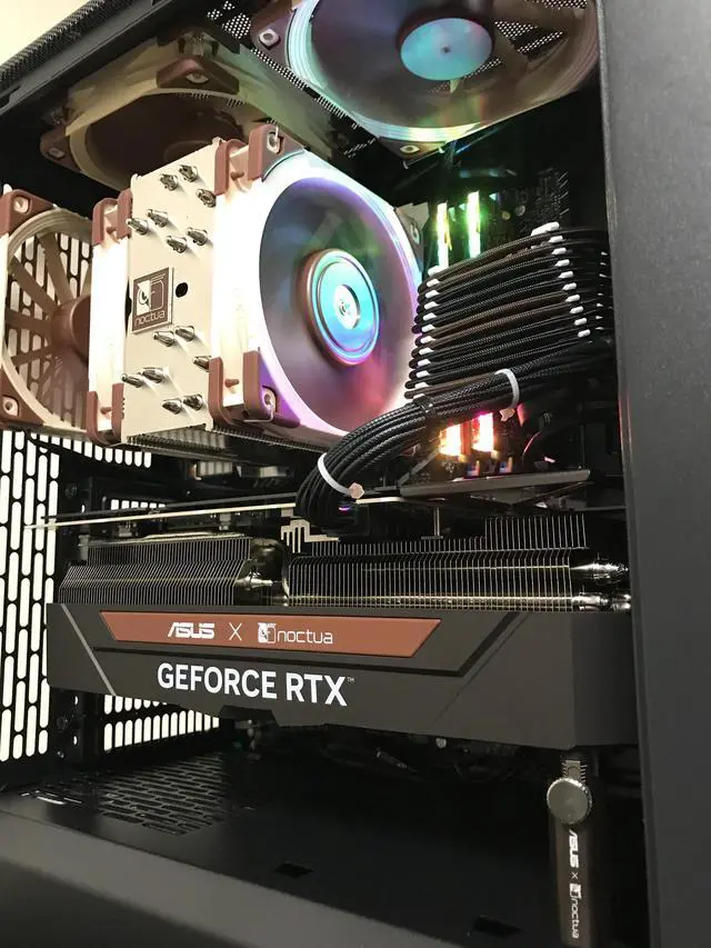 Alt view image 3 of 7 - PRC BLACKWOOD1 Custom Gaming Desktop PC Intel Core i9-13900K 3.0GHz 24-Core 32GB DDR5 4TB NVMe 10TB HDD Noctua Edition GeForce RTX 4080 16GB GDDR6X Wi-Fi BT Windows 11 Home