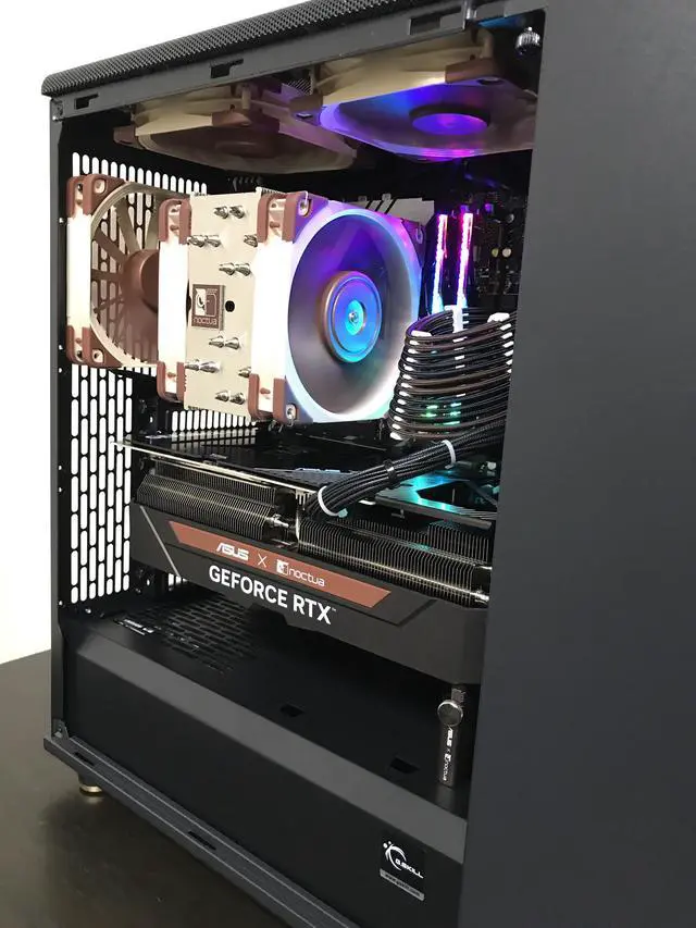 Alt view image 5 of 7 - PRC BLACKWOOD1 Custom Gaming Desktop PC Intel Core i9-13900K 3.0GHz 24-Core 32GB DDR5 4TB NVMe 10TB HDD Noctua Edition GeForce RTX 4080 16GB GDDR6X Wi-Fi BT Windows 11 Home