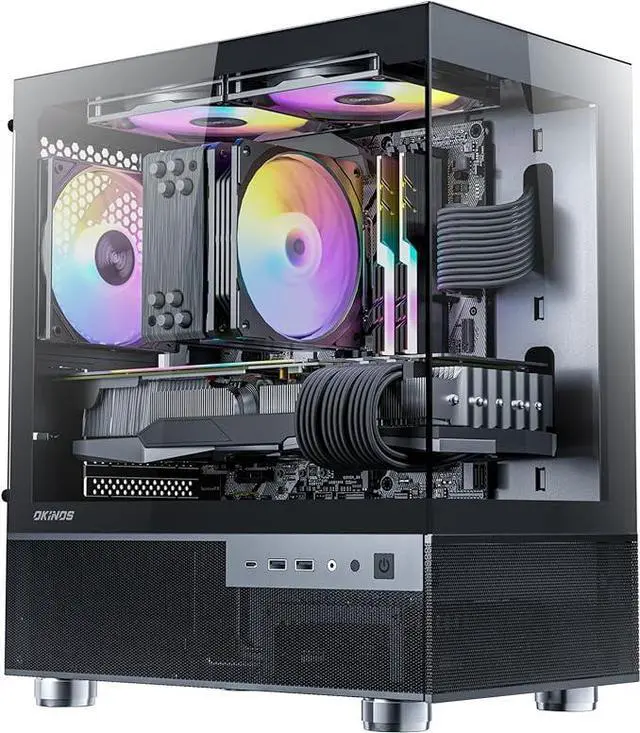 Main image of PRC MidnightView Custom Gaming Desktop PC Intel Core i3-12100F 3.5GHz 4-Core 16GB DDR4 1TB NVMe AMD Radeon RX 6800 XT 16GB GDDR6 Wi-Fi BT ARGB High Performance CPU Cooler Windows 11 Home