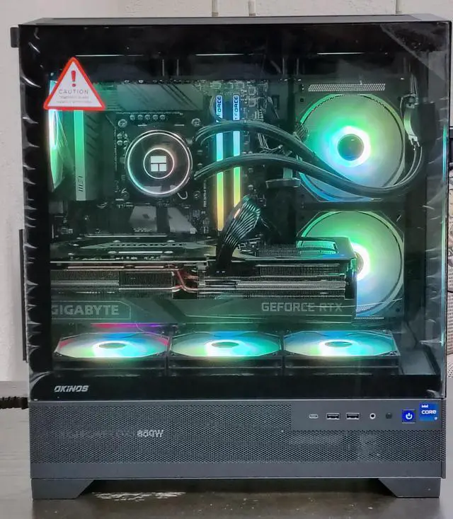 Alt view image 6 of 7 - PRC ShadowGlass Custom Gaming Desktop PC Intel Core i7-12700K 3.6GHz 12-Core 16GB DDR4 1TB NVMe 4TB SSD GeForce RTX 4090 24GB GDDR6X Wi-Fi BT 360mm ARGB AIO Liquid Cooling Windows 11 Home