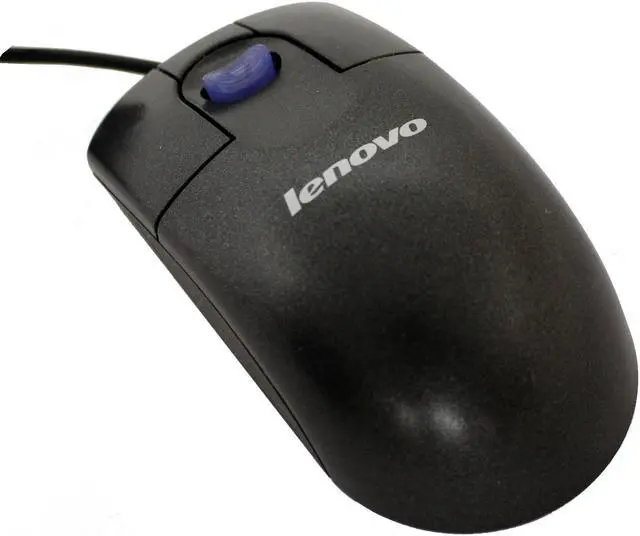 Alt view image 4 of 5 - Genuine Lenovo Blue Illuminating Wired USB 3-Button Black Optical Scroll Mouse MO09BO 41U3019 41U3018