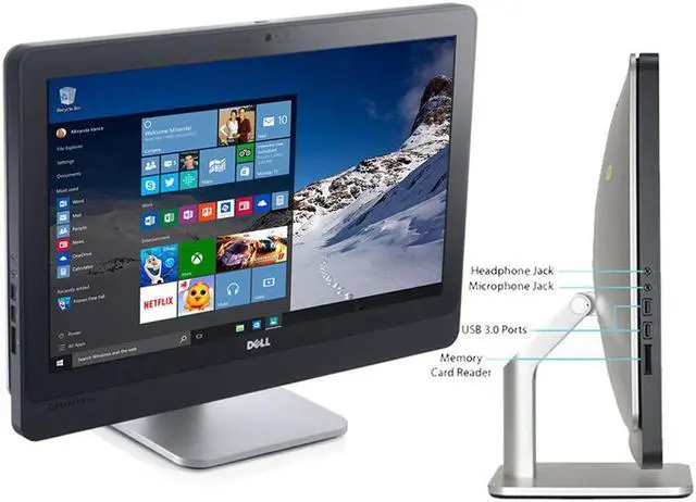 Alt view image 2 of 7 - Dell OptiPlex 9010 LED 23" 1920 x 1080 Resolution AiO - Intel Core i5 3rd Gen 3550S 3.0GHz 8 GB DDR3 RAM 1TB HDD DVD-RW Webcam Windows 10 Pro 64-Bit
