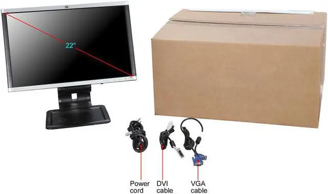 Alt view image 7 of 7 - HP LA2205WG 1680 x 1050 22" Widescreen LCD Monitor-Pivot, Swivel & Height Adjustable Grade A