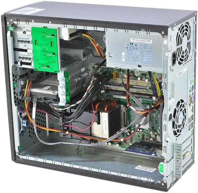 Alt view image 6 of 6 - HP 6200 PRO MicroTower Desktop Computer Intel Quad-Core i5 CPU 4 GB DDR3 RAM 500GB HD DVDRW WiFi  Windows 10 Professional 64-Bit w/ 19" Widescreen LCD Monitor