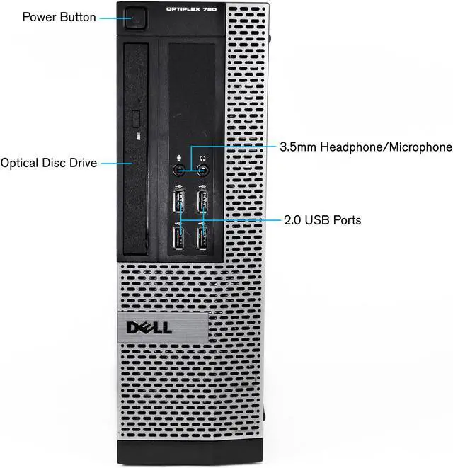 Alt view image 3 of 6 - Dell OptiPlex 790 SFF Desktop PC Intel Quad Core i5 8 GB RAM 256 GB SSD DVD-RW Windows 10 Professional 64-Bit