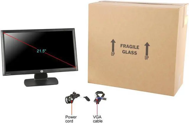 Alt view image 7 of 7 - DUAL-SETUP HP ProDisplay P221 Full HD 1920 x 1080 Resolution 21.5" WideScreen LED Backlight Monitor 5ms 250 cd/m2 DCR 3,000,000:1(1,000:1) VGA + DVI Included