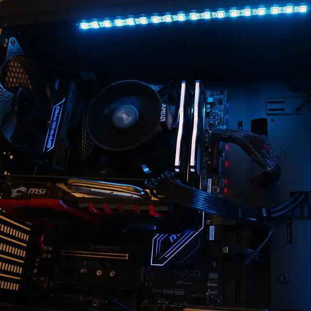 Alt view image 4 of 7 - Custom PRC RGB CM Ryzen Gaming PC AMD Ryzen 5 3600 3.6GHz 6-Core 16GB DDR4 256GB m.2 SSD 1TB HD GeForce RTX 2060 Super 8GB GDDR6 1300 Mbps 802.11ac WiFi LG External DVDRW Windows 10 Pro