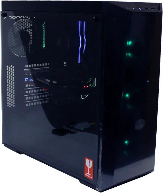 Main image of Custom PRC RGB CM Ryzen Gaming PC AMD Ryzen 5 3600 3.6GHz 6-Core 16GB DDR4 128GB m.2 SSD 1TB HD GeForce RTX 2060 Super 8GB GDDR6 1300 Mbps 802.11ac WiFi LG External DVDRW Windows 10 Pro