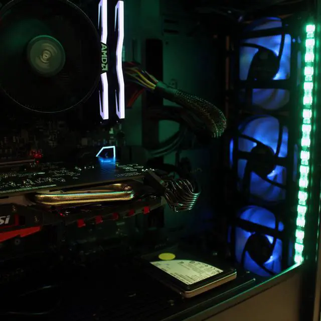 Alt view image 3 of 7 - Custom PRC RGB CM Ryzen Gaming PC AMD Ryzen 5 3600 3.6GHz 6-Core 16GB DDR4 512GB m.2 SSD 2TB HD GeForce GTX 1650 Overclocked 4GB VR Ready 1300 Mbps 802.11ac WiFi LG External DVDRW Windows 10 Pro