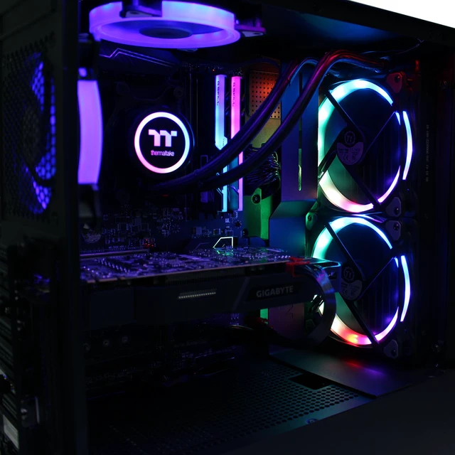 Alt view image 4 of 7 - Custom PRC AMD 8-Core Gaming PC AMD Ryzen 7 1700 3.0GHz 16GB RGB LED DDR4 512GB M.2 SSD 2TB HD GeForce GTX 1070 8B GDDR5 OC VR Ready 1200Mbps 802.11ac WiFi LG BluRay Windows 10 Professional