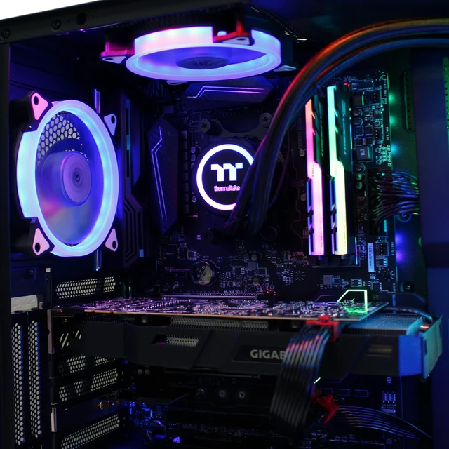 Alt view image 6 of 7 - Custom PRC AMD 8-Core Gaming PC AMD Ryzen 7 1700 3.0GHz 16GB RGB LED DDR4 512GB M.2 SSD 2TB HD GeForce GTX 1070 8B GDDR5 OC VR Ready 1200Mbps 802.11ac WiFi LG BluRay Windows 10 Professional