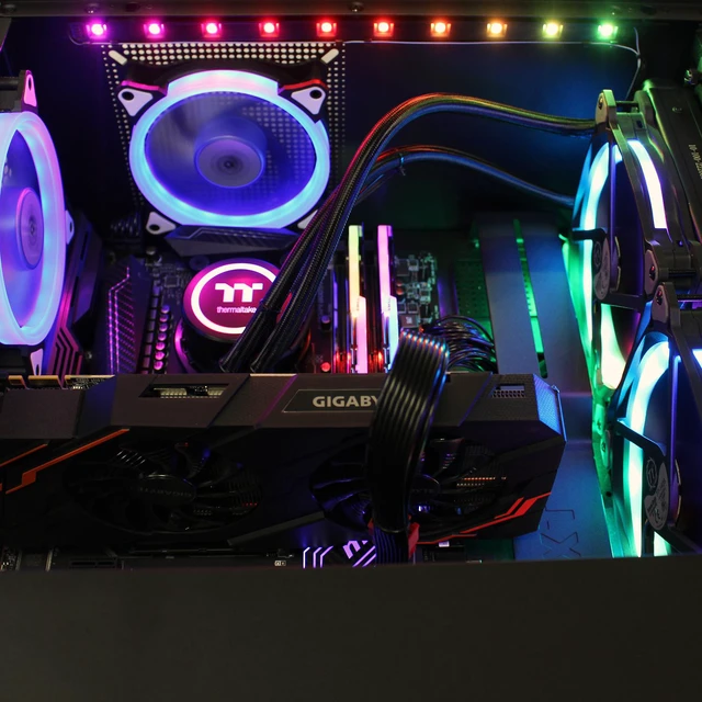 Alt view image 7 of 7 - Custom PRC AMD 8-Core Gaming PC AMD Ryzen 7 1700 3.0GHz 16GB RGB LED DDR4 512GB M.2 SSD 2TB HD GeForce GTX 1070 8B GDDR5 OC VR Ready 1200Mbps 802.11ac WiFi LG BluRay Windows 10 Professional