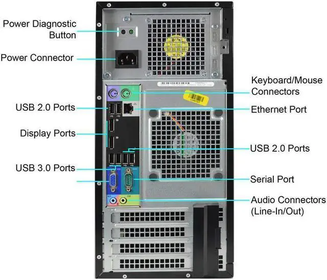 Alt view image 5 of 7 - Dell OptiPlex 7010 Mini Tower Intel Core i5-3470 3.2GHz 8GB RAM 1TB SSD DVD-RW Windows WiFI 10 Pro