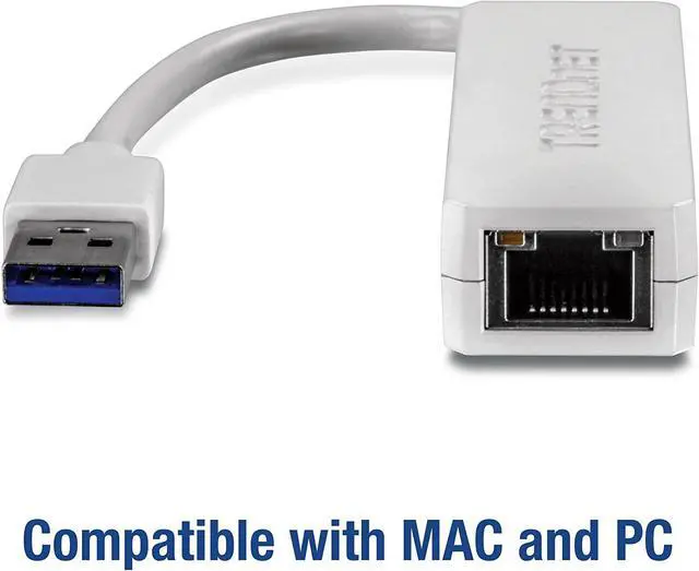 Alt view image 2 of 7 - TRENDnet USB 3.0 to Gigabit Ethernet LAN Wired Network Adapter for Windows, Mac, Linux,Supports Full Duplex 2 Gbps transfer speeds, Compatible with USB 2.0 and 1.1 ports, ASIX AX88179 Chipset, TU3-ETG