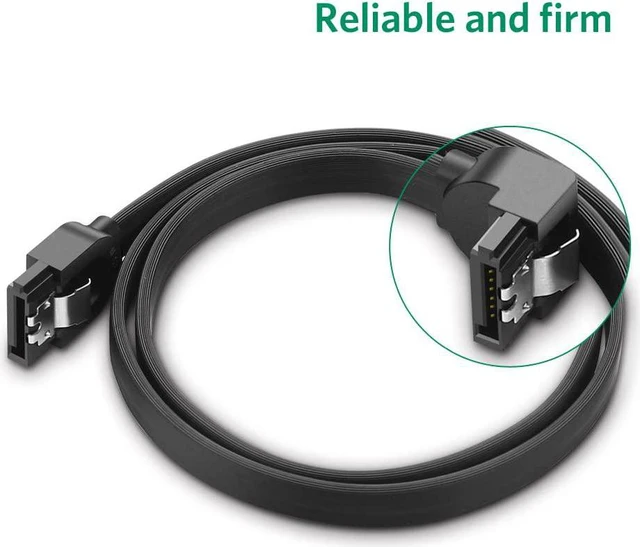 Alt view image 12 of 13 - UGREEN SATA III Cable 90 Degree 3 Pack 6Gbps Straight To Right HDD SSD Data Cable 7 Pin with Locking Latch 18 Inch for SATA HDD, SSD, CD Driver, CD Writer