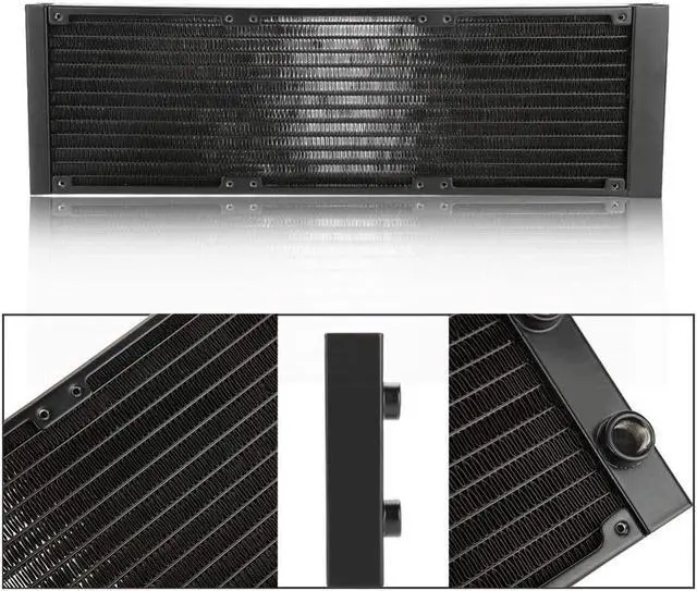 Alt view image 4 of 6 - PC Heat Exchanger,12 Tubes Aluminium Computer CPU Water Cooling Heatsink,Heat Dissipation Cooler with G1/4 Thread,Water Separator Water Cooled Tube,for PC - 360mm