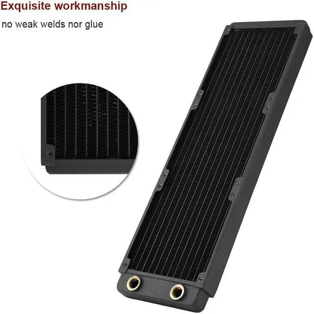 Alt view image 2 of 7 - Copper Radiator UPC Water Cool System,120mm/240mm/360mm/480mm Heat Sink,G1/4 Thread Noiseless Computer Water Cooling Liquid Heat Exchanger Fast Heat Dissipation Water Row Pipe Heat Sink(360mm)