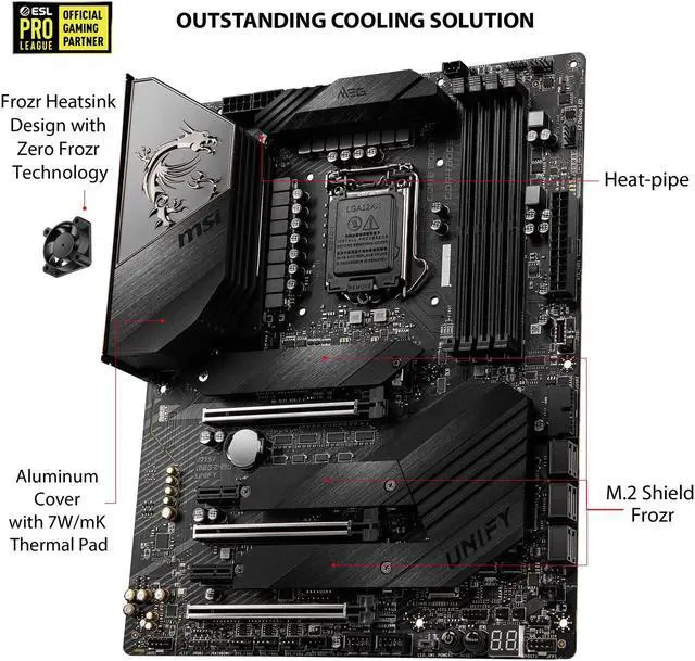 Alt view image 2 of 4 - MSI MEG Z490 Unify ATX Gaming Motherboard (10th Gen Intel Core, LGA 1200, DDR4)