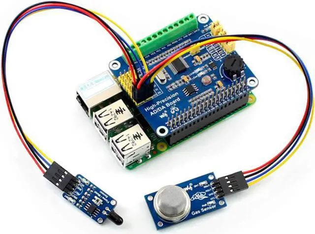 Alt view image 4 of 7 - High-Precision AD/DA Expansion Board for Raspberry Pi 4B/3B+/3B/2B/Zero/W/Zero WH and Jetson Nano,Add High-Precision AD/DA Functions to Pi. Onboard ADS1256 8-CH 24bit ADC and DAC8532 2-CH 16bit DAC