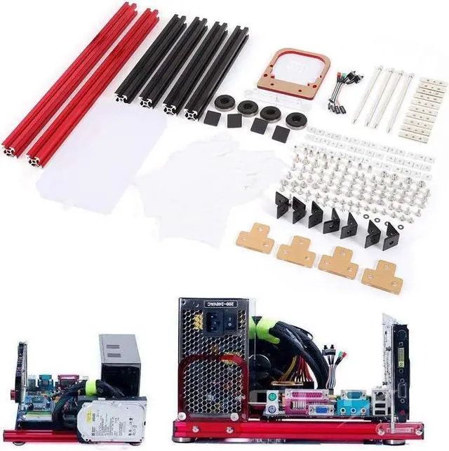 Alt view image 4 of 7 - DIY Mini M-ATX Case, Open Frame Computer Case PC Test Bench PC Case Stand Aluminum Alloy Frame M-ATX Motherboard PC Computer Case