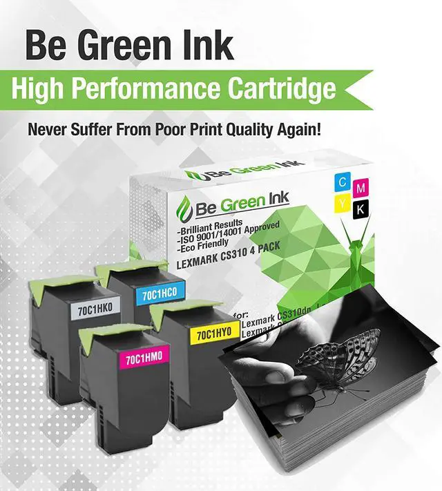 Alt view image 3 of 6 - Be Green Ink Compatible Replacement Toner Cartridge for Lexmark CS310dn CS410dn CS310n CS310 CS510de CS410n CS 410 CS510-701HK 70C1HK0 701HC 70C1HC0 701HM 70C1HM0 701HY 70C1HY0 Toner (4 Pack)