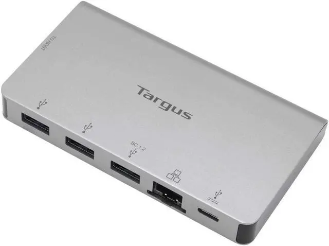 Alt view image 3 of 7 - Targus USB-C Ethernet Adapter with 3X USB-A Ports and 1x USB-C Port with 100W PD Pass-Thru, Gray (ACA951USZ)