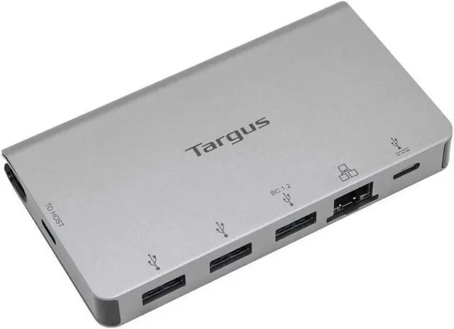 Alt view image 2 of 7 - Targus USB-C Ethernet Adapter with 3X USB-A Ports and 1x USB-C Port with 100W PD Pass-Thru, Gray (ACA951USZ)