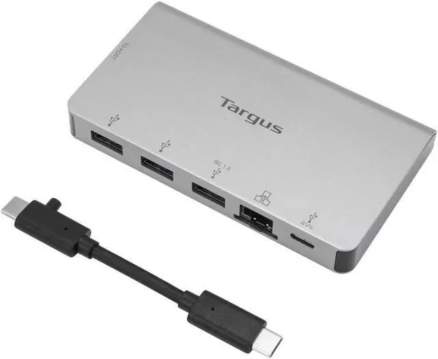 Alt view image 7 of 7 - Targus USB-C Ethernet Adapter with 3X USB-A Ports and 1x USB-C Port with 100W PD Pass-Thru, Gray (ACA951USZ)