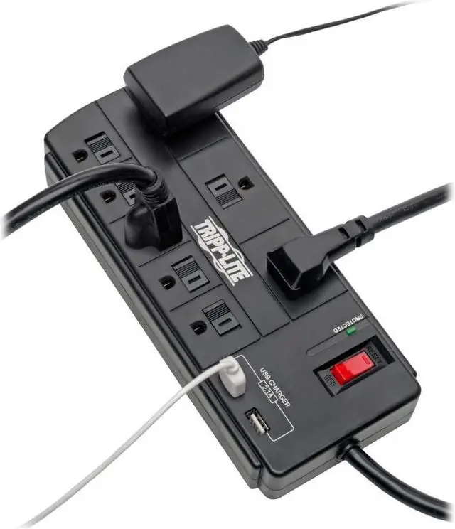 Alt view image 18 of 20 - TRIPP LITE TLP88USBB 8.0 Feet 8 Outlets 1200 Joules Surge Protector